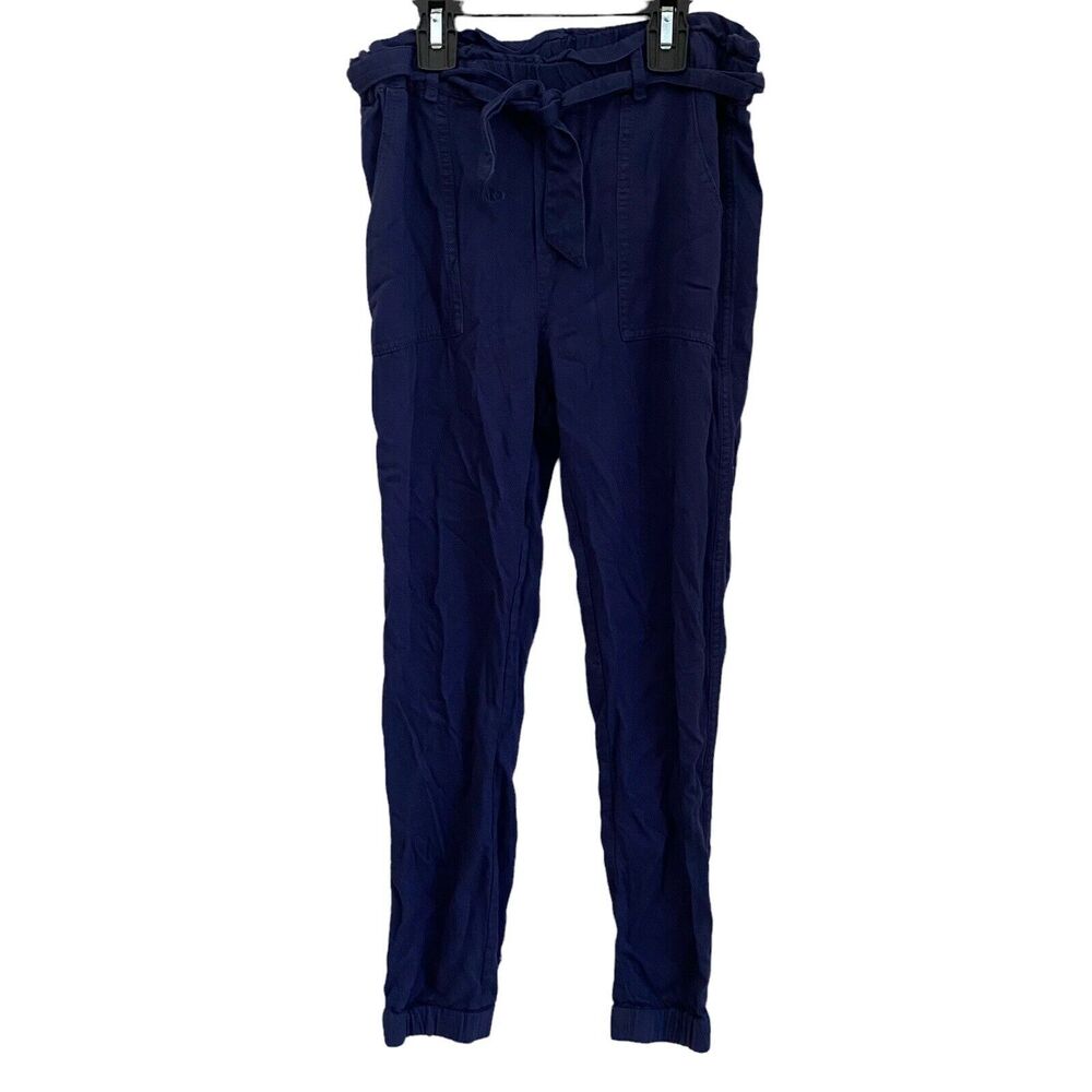 Boden Girls Size 10 Tie Waist Trousers Pants Navy Blue Jogger Slim Leg Pockets